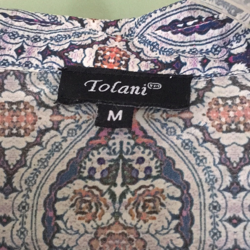 Tolani top blouse tunic 100% silk size M - Picture 2 of 5